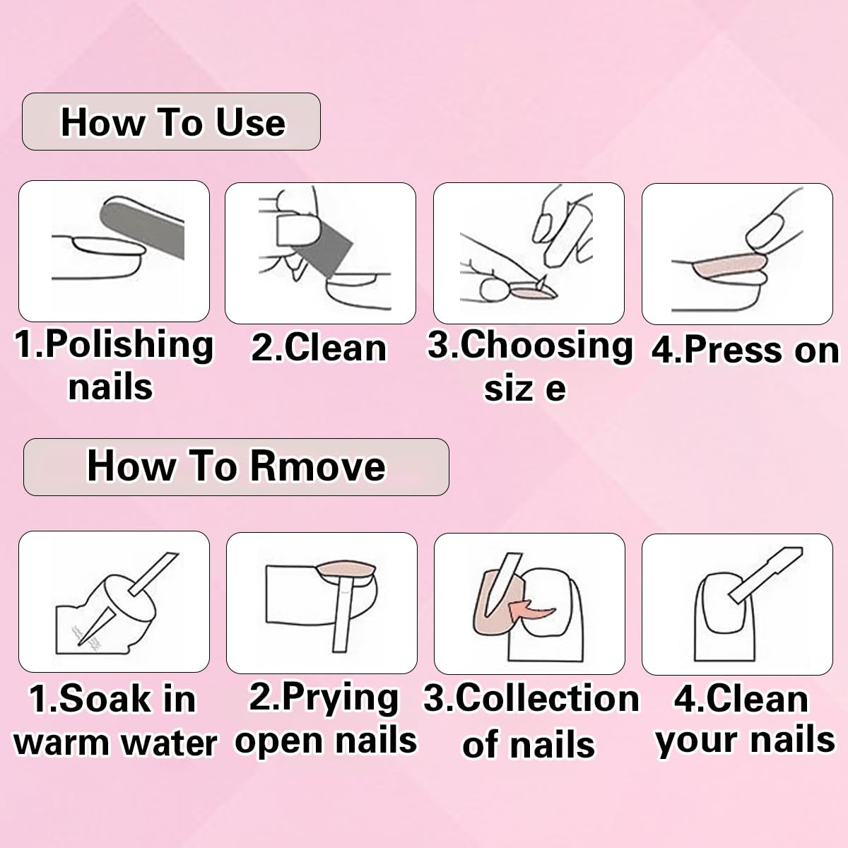 French Tip Press on Nails Square Short Medium Black Pink Fake Nails Women Cute Fantasy Glue on Nails Acrylic Gel Stick on Nails Classy False Nails Wedding Birthday